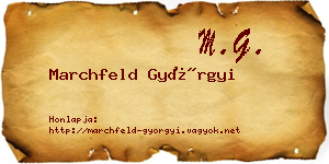 Marchfeld Györgyi névjegykártya